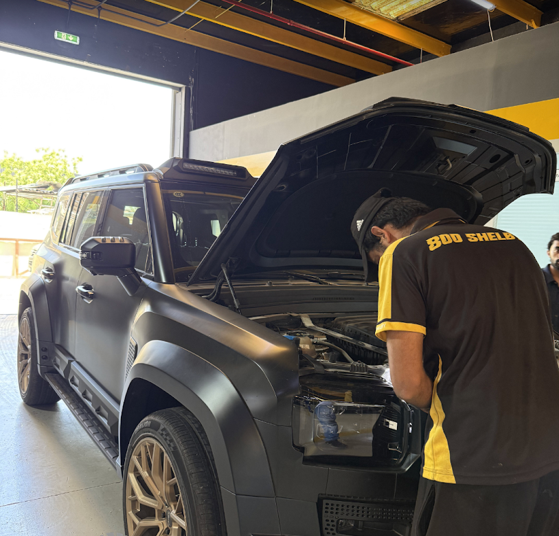 Periodic car service and maintenance at 800 Shelby Garage Dubai